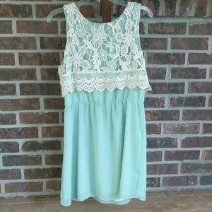 Blue Dress ! Under Skies Pastel Blue Green Med